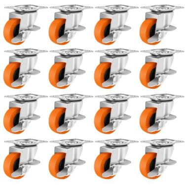 Imagem de Caster Wheels BOSGEOT 6,35 cm, conjunto de 16 peças pesadas com freio