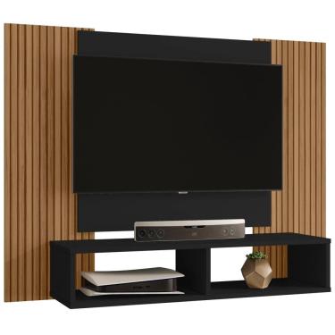 Imagem de Painel Suspenso TV 48 Polegadas 120 Cm Navi Bechara Preto Fosco Ripado