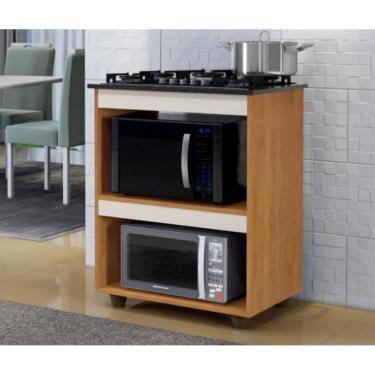 Imagem de Balcão Para Cooktop e Forno Turim Kaiki Móveis - Nature/Off