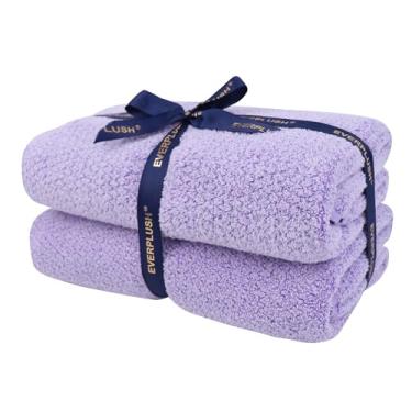Imagem de Everplush Toalha de banho grande – 2 peças, super macia e altamente absorvente, secagem rápida, tamanho generoso e grossa. Perfeito para banheiro, piscina, uso na natação. (lavanda, 89 cm x 167 cm