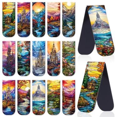 Imagem de Zaamwoyy Marcadores magnéticos de vitral de fantasia, 30 peças de clipes magnéticos para mulheres e homens, marcadores estéticos de dupla face para leitura, agenda, diário, presentes de fantasia