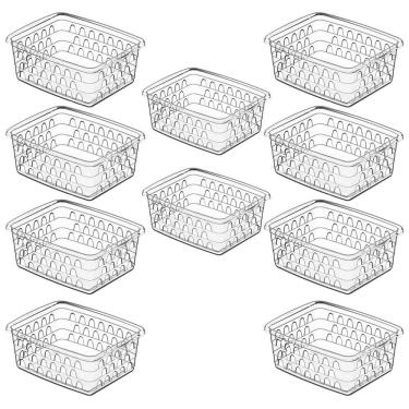 Imagem de Kit 10 Cesto Caixa Organizador Multiuso Pequeno Transparente