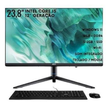 Imagem de Computador Aoc PC All In One I5 12° Ger 23.8" 16gb Ddr 4 512g SSD, Windows 11