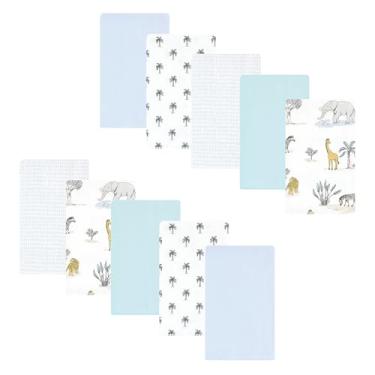 Imagem de Luvable Friends Hudson Baby Flanela Burp Cloths Conjunto com 10 unidades, Safari Friends, 12.5x15 inches