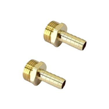 Imagem de 2 peças 1/5.1 cm PEX macho x conector macho 3/10.2 cm GHT, adaptadores de mangueira de latão Pex para GHT para encanamento PEX, linha de água de jardim ao ar livre e sistemas de irrigação