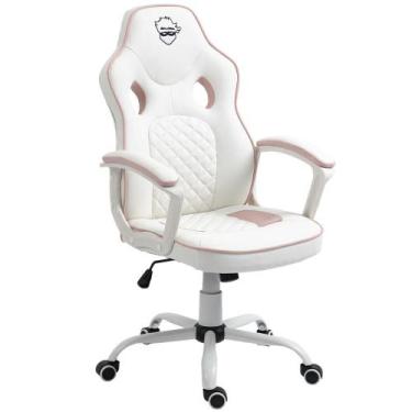 Imagem de Cadeira Gamer Ninja Kaeru, Branco e Rosa