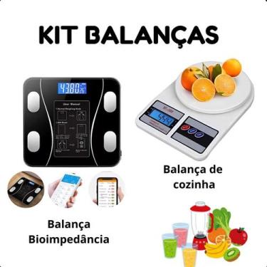 Imagem de Balança Banheiro 180kg + Cozinha Digital 10kg Ideal para Cozinha e Ban