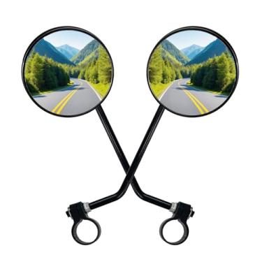 Imagem de Espelhos de bicicleta para E-bikes, 2 peças de espelho retrovisor de bicicleta, espelhos retrovisores de vidro HD, espelhos retrovisores de bicicleta para guidões 0,87-0,98 polegadas (22-25 mm)