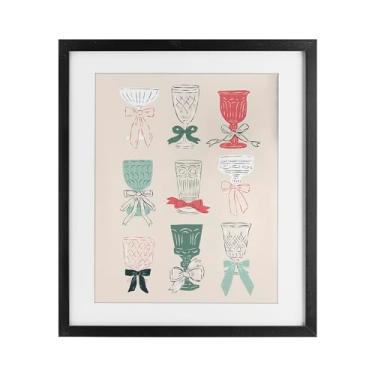 Imagem de Stupell Industries Estampa emoldurada preta de cálice e taças de coquetel de férias por Krissy Mast, 40 x 33