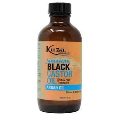 Imagem de Kuza Óleo de rícino preto jamaicano para pele e cabelo - óleo de argan, 118 ml