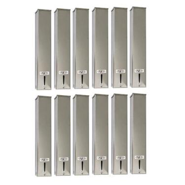 Imagem de Kit 12 Dispensers Quadrado 200ml Inox - CM Design