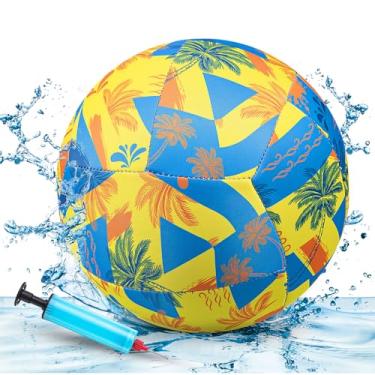 Imagem de Soulchen 1 pacote com 1 voleibol aquático à prova d'água de 21 cm para piscina com bomba para todos os fins, vôlei de praia macio para adolescentes e adultos, brinquedos e acessórios para uso externo