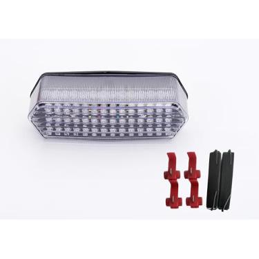 Imagem de Para Honda 2014-2023 GROM125 / MSX125; 2014-2016 CBR650 CBR650F; NC700X/NC750X; luz traseira de freio de LED com indicadores de seta (transparente, modelo flash estilo 2)
