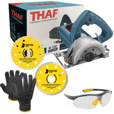 Imagem de Serra Mármore Cortadora Concreto 4.3/8 220v + Luva E Disco - THAF