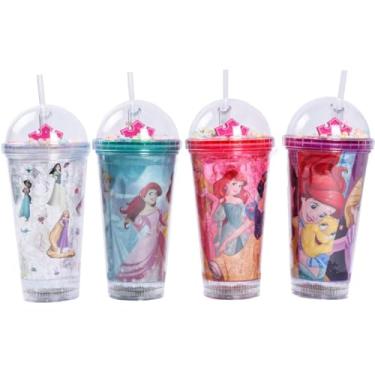 Imagem de Copo Decorado, BBR, Princesas, com Led e Canudo, 450 ml