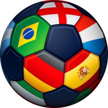 Imagem de Painel de Lona Redondo Futebol Copa do Mundo Bola Bandeiras - Fabrika 