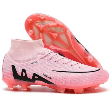 Imagem de Chuteiras de futebol luluboy masculinas e femininas AG/FG rosa EU 42