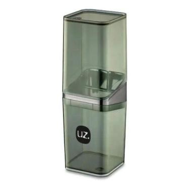 Imagem de Porta Escova De Dentes Com Tampa Slim Luxo Cor Preto Preto - UZ