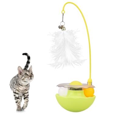Imagem de PAZ'S GIFT Brinquedo interativo para gatos, provocador 3 em 1 com pista de rolamento, dançarino de erva de gato para gatos em ambientes internos