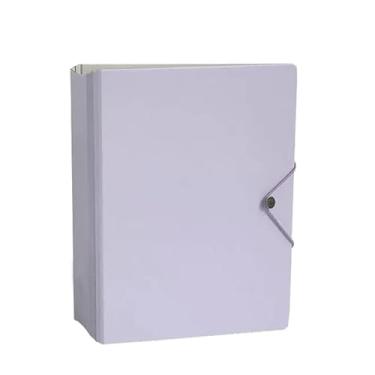 Imagem de A5 fichário redondo de 3 furos, pasta de diário de caderno recarregável, protetor de fichário/álbum de recortes faça você mesmo/protetor de capa de fichário (roxo)