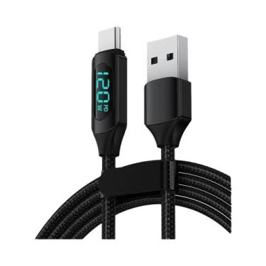 Imagem de Cabo Super Carregador USB C Para Tipo C De 120W Com Display Digital Pa