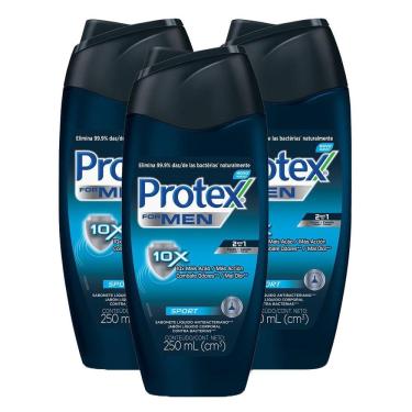 Imagem de Sabonete Líquido Protex For Men Sport com 250ml | Kit com três unidades