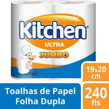 Imagem de Papel Toalha Kitchen Ultra Jumbo Folha Dupla 240 Folhas
