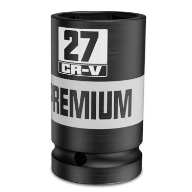 Imagem de Soquete de impacto de 6 pontos de acionamento de 3/10.2 cm, soquete profundo de 27 mm, métrico, CR-V, fabricação de máquinas de manutenção automotiva