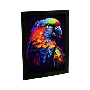 Imagem de Quadro Decorativo Arara Ilustração Colorida Decoração Poster Quarto Sala