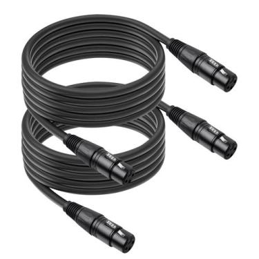 Imagem de Cabos de microfone SZLliyxs, pacote com 2 unidades, XLR, fêmea para fê