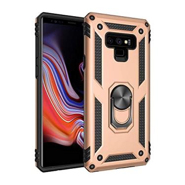Imagem de SORAKA Capa para Samsung Galaxy Note9 com suporte de anel capa protetora para Samsung Galaxy Note9 capa traseira de policarbonato rígido com placa de metal para suporte magnético de telefone carro