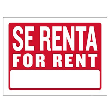 Imagem de Placa BAZIC Se Renta 30,48 cm x 40,64 cm, sinalização de aluguel, aluguel, casa, apartamento, automóvel, lojas, automóveis, placas impermeáveis, 1 pacote