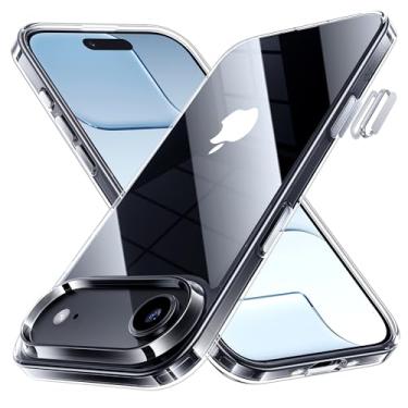 Imagem de NIMASO Capa transparente para iPhone Air, proteção contra quedas de grau militar à prova de choque, fina, não amarela, para iPhone Air, transparente