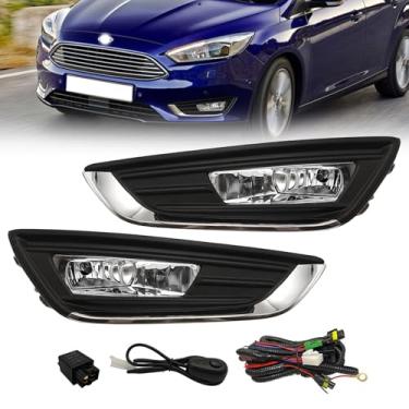 Imagem de Faróis de neblina para Ford Focus 2015-2018 faróis de neblina esquerda + direita com conjunto de interruptor lado do motorista e do passageiro (não se encaixa nos modelos RS ou ST)
