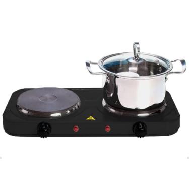 Imagem de Fogareiro De Indução Fogão Portátil Elétrico 2 Bocas 2000w De Potencia Linha Premium(PRETO,220V)