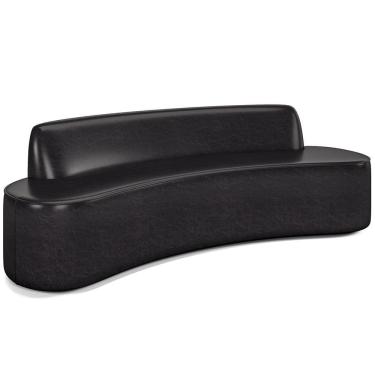 Imagem de Sofá 4 Lugares Sala de Estar Cancún D02 Couríssimo Preto 280 cm B-159 - Lyam Decor