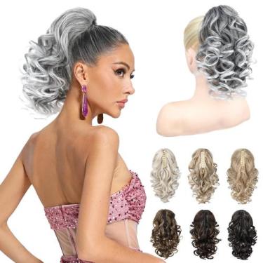 Imagem de Extensão de rabo de cavalo REECHO Classic Loose Curly Wavy Grey