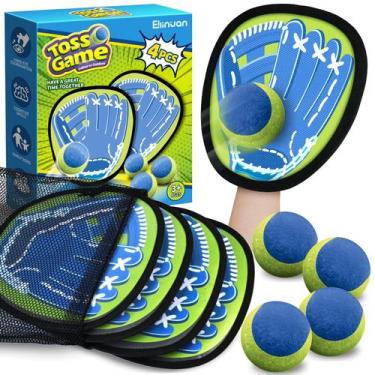 Imagem de Conjunto de jogos Catch Ball Ellinjan, 4 pacotes de luvas de treinamen
