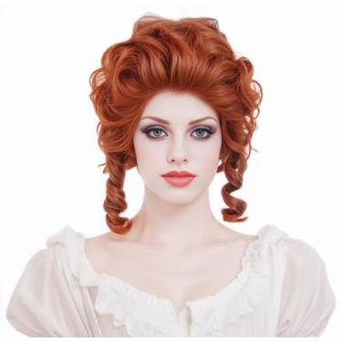 Imagem de Peruca Rugelyss Short Wavy Auburn Curly Orange Red para mulheres