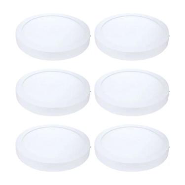 Imagem de Kit 6 Painel Led Sobrepor Red Branca 6500K 24W 29Cm