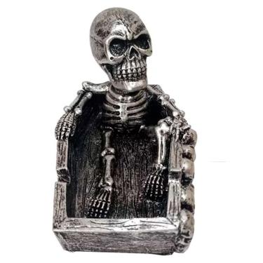 Imagem de Cinzeiro Personalizado Resina Modelo Caveira Caixão
