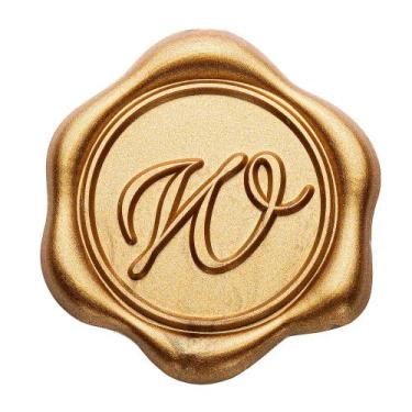 Imagem de Adesivo Yoption W Initial Wax Seal, pacote com 50 unidades, bronze, ou
