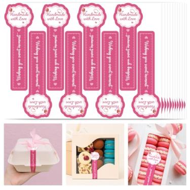 Imagem de GOMAKERER 400 adesivos de selos de cozimento de alimentos, feitos à mão com embalagem de amor, etiquetas de selagem de pirulito, adesivos autoadesivos de padaria para caixa de bolo, latas, potes