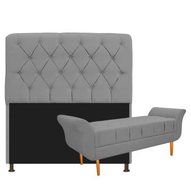 Imagem de Cabeceira Lady E Recamier Ari 195 Cm King Size Corano Cinza