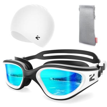 Imagem de ZIONOR Óculos de natação G1 Lite com touca de natação, confortável, anti-embaciamento, conjunto de óculos de natação para adultos, homens e mulheres