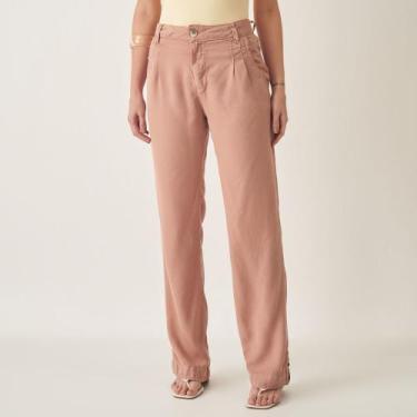 Imagem de Calça Reta Tencel Color com Pregas - Bloom, Caqui canela, 42