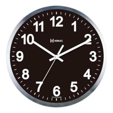 Imagem de Relógio De Parede Aluminio Grande 36 Cm - Herweg-673179