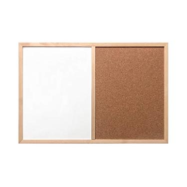 Imagem de CUTPOIY Quadro de cortiça com combinação de quadro branco, quadro de madeira, quadro de notas, é muito adequado para decoração de escritório e casa