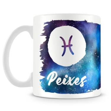 Imagem de Caneca Personalizada Signo de Peixes - Porcelana Branca (Mod.2) - Amo 