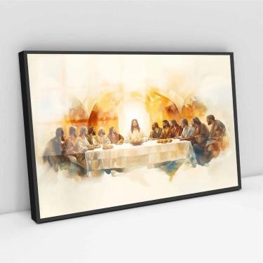 Imagem de Quadro Minimalista Santa Ceia Aquarela - 50X70Cm